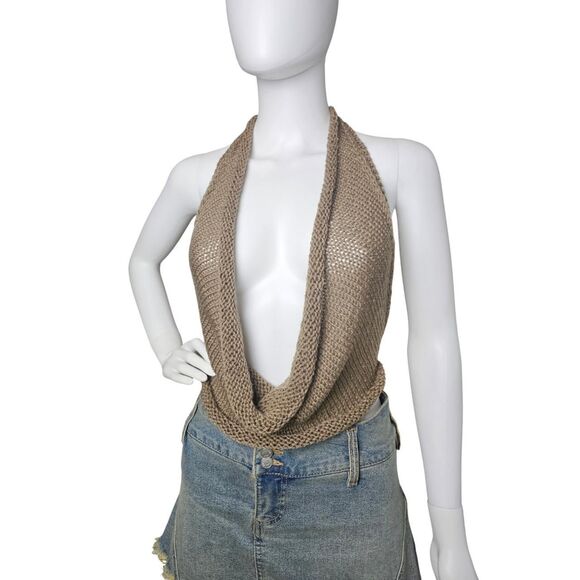 Handmade Knit Drape Neck Top - Picture 1 of 8